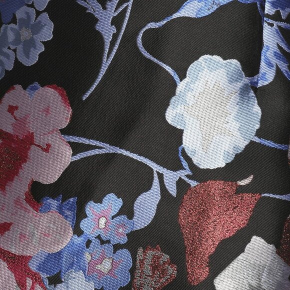 NWT Lulus So Stunning Black Multi Floral Jacquard Puff Sleeve Mini Dress - Picture 5 of 8